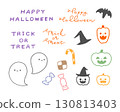 Halloween cute hand drawn illustration set 130813403