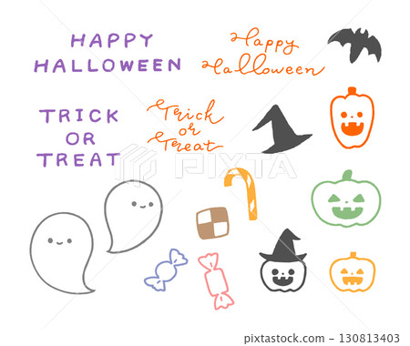 Halloween cute hand drawn illustration set Halloween cute hand drawn illustration set 130813403