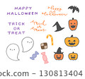 Halloween cute hand drawn illustration set 130813404