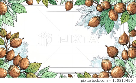 Chestnut frame and light plant border 130813490