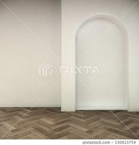 mock up Empty room Shelf wall zen style and decoraion wooden design, earth tone.3D rendering 130813759