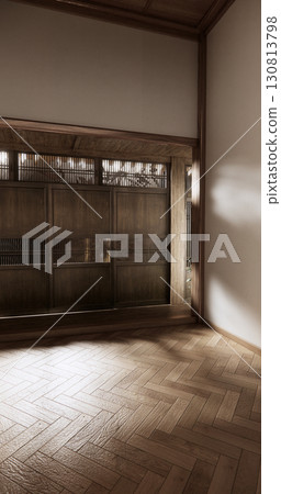 Scandinavian empty room designed to have a Japanese feel, Mock up modern japandi room.3D rendering 130813798