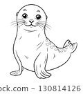 Doodle Vector Illustration of a Seal in Cartoon Style 130814126