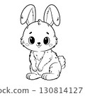Doodle Vector Illustration of a Rabbit in Cartoon Style 130814127
