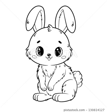 Doodle Vector Illustration of a Rabbit in Cartoon Style 130814127