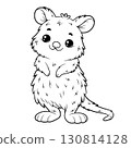 Doodle Vector Illustration of a Quokka in Cartoon Style 130814128