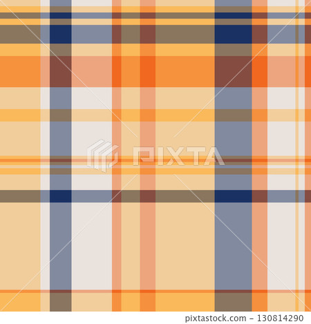 Individuality tartan background seamless, perfect textile pattern fabric. Arabic plaid check vector texture in orange and amber colors. Individuality tartan background seamless, perfect textile pattern fabric. Arabic plaid check vector texture in orange and amber colors. 130814290