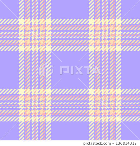 Fluffy fabric texture pattern, amazing tartan textile vector. Display seamless background plaid check in indigo and lemon chiffon colors. 130814312