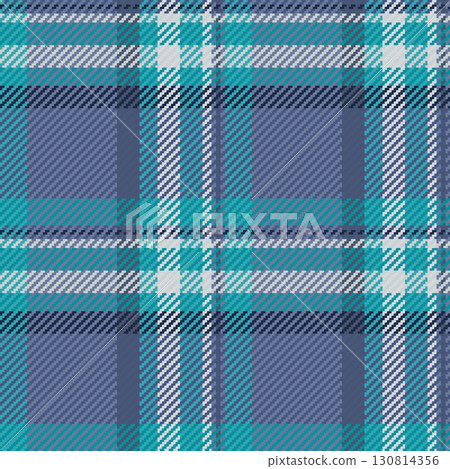 Product plaid vector pattern, ethnicity seamless fabric check. Rich tartan background textile texture in blue and cyan colors. Product plaid vector pattern, ethnicity seamless fabric check. Rich tartan background textile texture in blue and cyan colors. 130814356