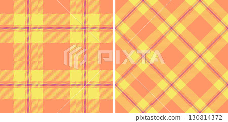Check pattern background of fabric tartan textile with a seamless vector texture plaid. Set in neon colors in flannel shirt outfit ideas. 130814372