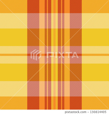 Simplicity plaid texture background, covering check seamless textile. Clan vector fabric pattern tartan in tumeric and bisque colors. Simplicity plaid texture background, covering check seamless textile. Clan vector fabric pattern tartan in tumeric and bisque colors. 130814405