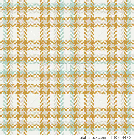 Detailed seamless plaid pattern in yellow, beige and light blue.  Great for backgrounds, textiles, fashion, or packaging designs. Timeless, versatile aesthetic. 130814420