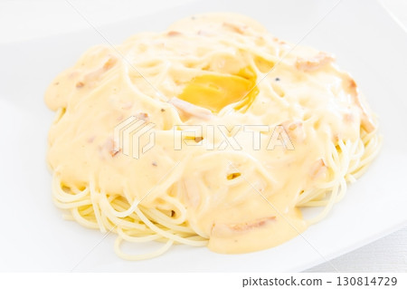 Delicious Carbonara Pasta with Raw Egg 130814729