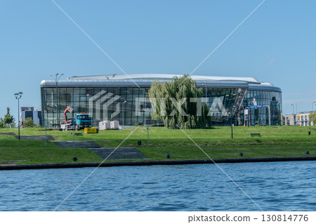 Poland, Krakow, View of the ICE Krakow Congress Centre from the Vistula River Poland, Krakow, View of the ICE Krakow Congress Centre from the Vistula River 130814776