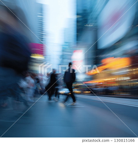 Blurred cityscape. Modern life pace and urban motion. Suitable for depicting business travel, anonymity, dynamism or big city living. 130815166