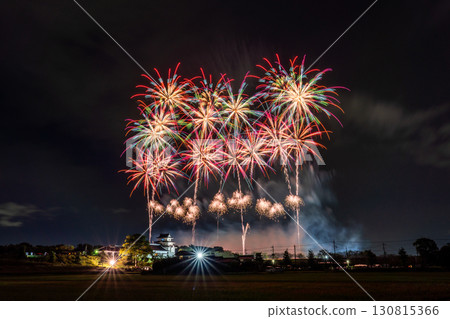 千葉縣：利根川煙火大會和關宿城，從千葉縣野田市一側拍攝 130815366