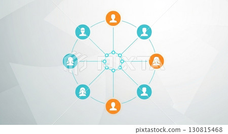 象徵社會網絡的人際關係平面插圖 130815468