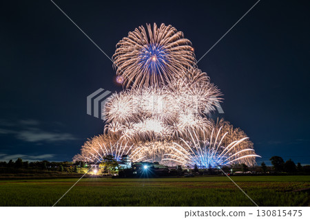 千葉縣：利根川煙火大會和關宿城，從千葉縣野田市一側拍攝 130815475