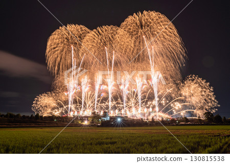 千葉縣：利根川煙火大會和關宿城，從千葉縣野田市一側拍攝 130815538