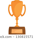 Golden Trophy Illustration, Elegant Cup on Pedestal for Award Celebration. 130815571