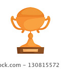 Golden Vessel. A Stylized Award Depiction with Smooth Shapes and Rounded Features. 130815572