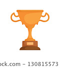 Glimmering Reward, Abstract Trophy Shape with Graceful Curves and Flat Base. 130815573