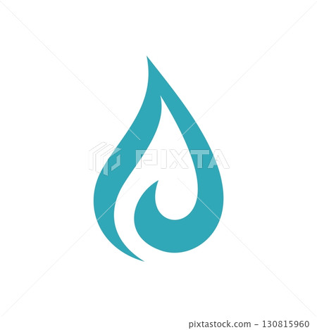 flame and Droplet Logo Template. Drop Water Icon. Illustration Design. Vector EPS 10. 130815960