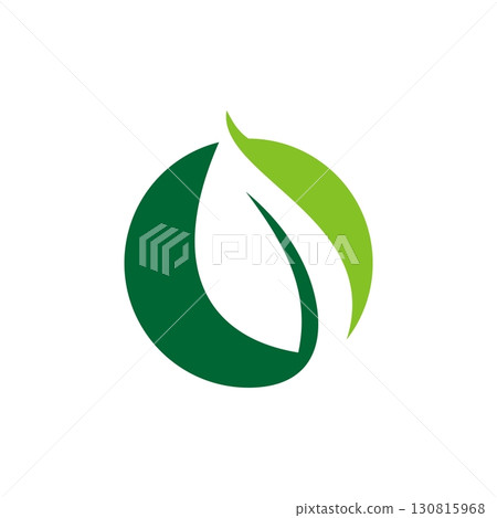Leaf in Green Circle Logo Template Illustration Design. Vector EPS 10. Leaf in Green Circle Logo Template Illustration Design. Vector EPS 10. 130815968