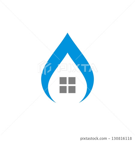 Drop Water and house Logo Template Illustration Design. Vector EPS 10. Drop Water and house Logo Template Illustration Design. Vector EPS 10. 130816118