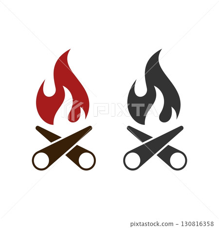 Bonfire, Fire Flame Logo Template Illustration Design. Vector EPS 10. 130816358