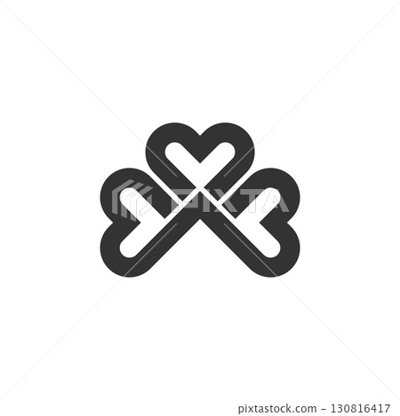 Three Leaf Clover Ornamental Logo Template Illustration Design. Vector EPS 10. Three Leaf Clover Ornamental Logo Template Illustration Design. Vector EPS 10. 130816417