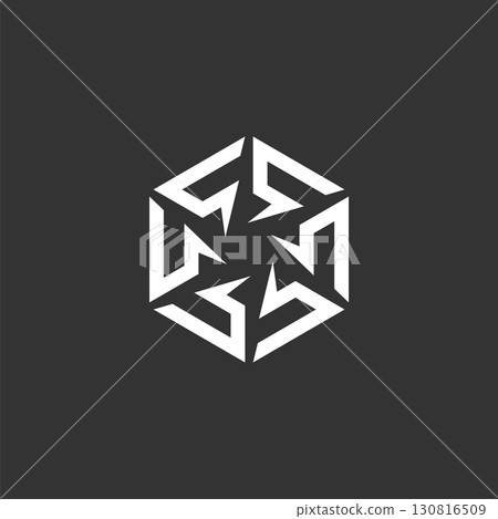 Circle S Letter Hexagonal Logo Template Illustration Design. Vector EPS 10. 130816509