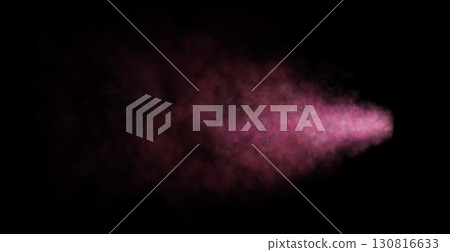 Vibrant pink smoke cloud on transparent background isolated for digital effects overlays and creative design elements 130816633
