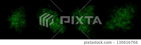 Mini set of small green smoke clouds isolated on transparent background perfect for design overlays and visual effects use Mini set of small green smoke clouds isolated on transparent background perfect for design overlays and visual effects use 130816708