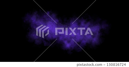 Vibrant violet smoke cloud on transparent background perfect for abstract mockup designs or experimental template use 130816724