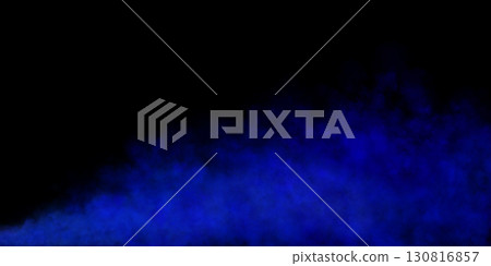 Blue fog or smoke on transparent background, toxic mist or vapor cloud template, realistic mockup for visual effects and scenes 130816857
