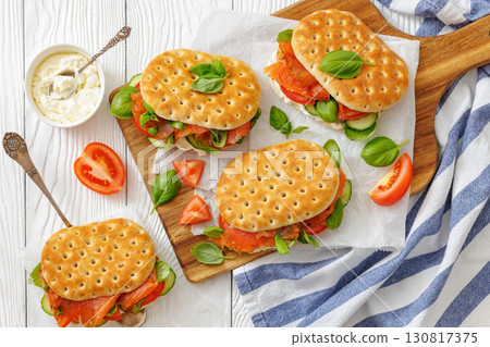smoked deli salmon sandwiches with cream cheese smoked deli salmon sandwiches with cream cheese 130817375
