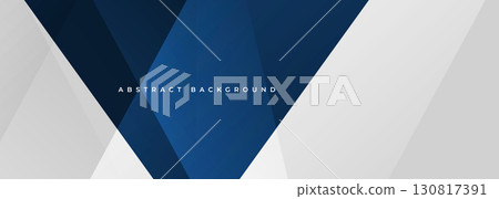 White and blue modern abstract background wide banner with geometric shapes. White and blue modern abstract background wide banner with geometric shapes. 130817391