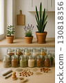 beans, flowers, lavender 130818356