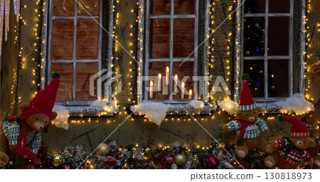 New Year's decorations in the European shopping center New Year's decorations in the European shopping center 130818973