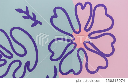 Watercolor beautiful floral print with a pattern 130818974