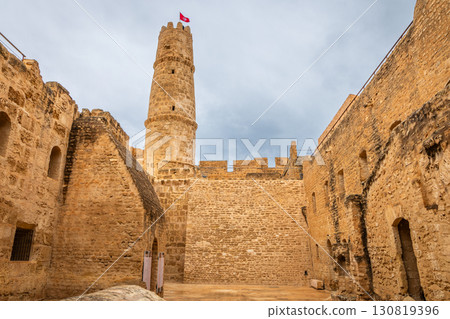 Inner yards and walls of Ribat of Monastir under cloudy skies, Monastir, Monastir Governorate, Tunisia Inner yards and walls of Ribat of Monastir under cloudy skies, Monastir, Monastir Governorate, Tunisia 130819396