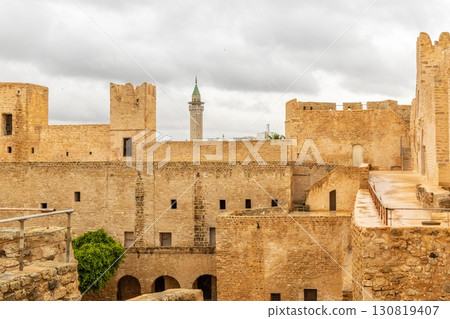 Inner yards and walls of Ribat of Monastir under cloudy skies, Monastir, Monastir Governorate, Tunisia Inner yards and walls of Ribat of Monastir under cloudy skies, Monastir, Monastir Governorate, Tunisia 130819407