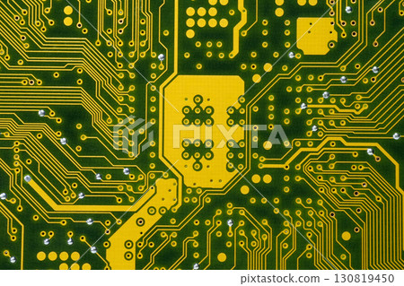 Computer motherboard. Details of mainboard back Computer motherboard. Details of mainboard back 130819450