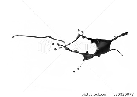Black paint splash isolated on white background. 130820078