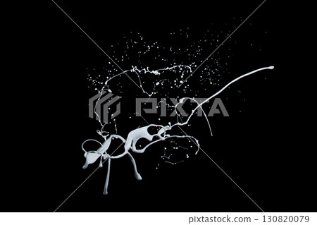 White paint splash isolated on black background. White paint splash isolated on black background. 130820079