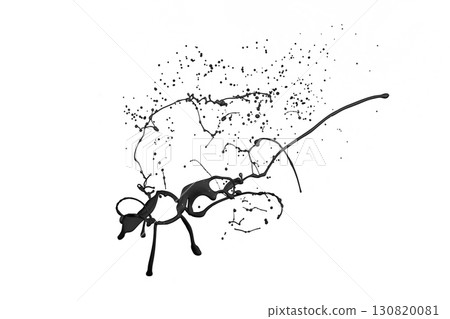 Black paint splash isolated on white background. Black paint splash isolated on white background. 130820081