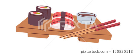 Asian sushi with soy sauce 130820118