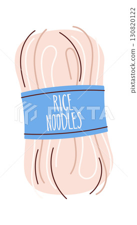 Uncooked rice noodles hand drawn 130820122