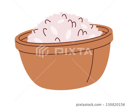 White rice bowl hand drawn 130820156